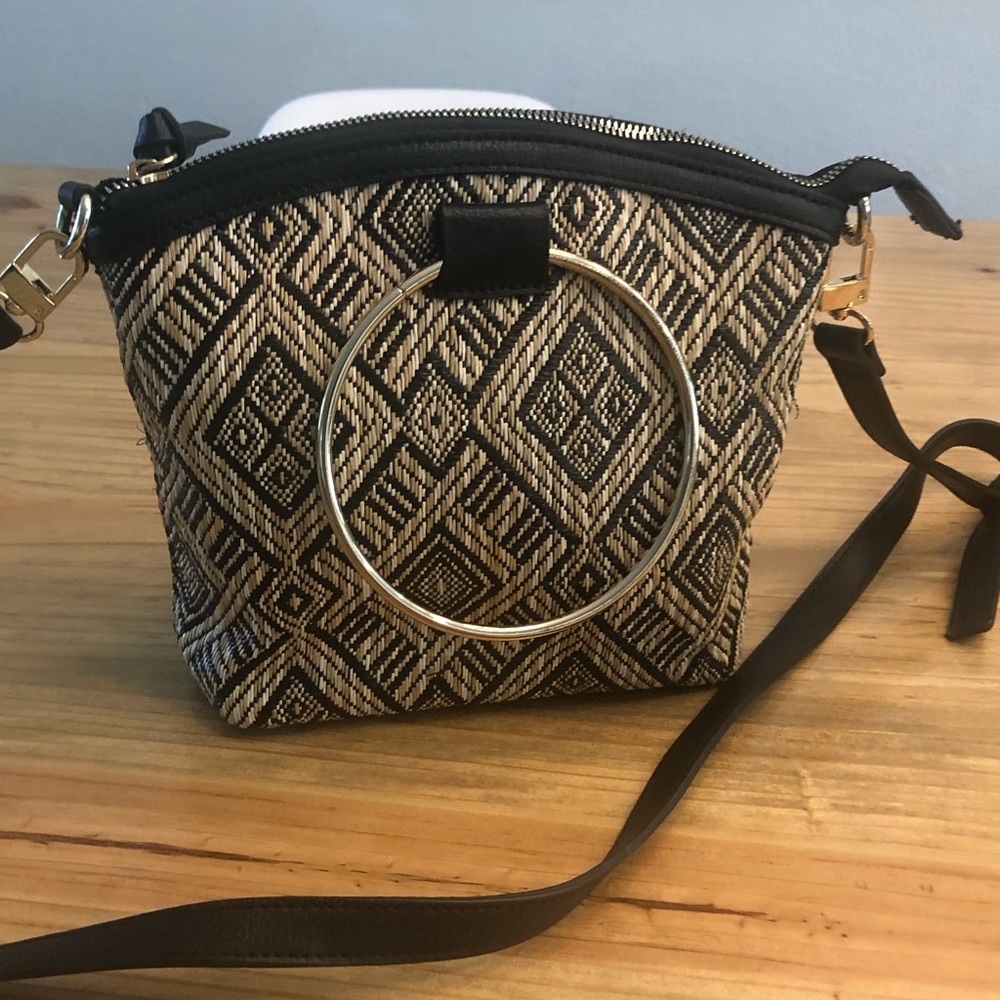 Neiman Marcus Crossbody Straw Purse